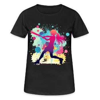 Softballerin, Softball, Softballspielerin - Frauen T-Shirt atmungsaktiv - Schwarz - Vorne - AI Model Female 172 light (172cm)