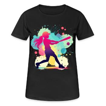 Softballerin, Softball, Softballspielerin - Frauen T-Shirt atmungsaktiv - Schwarz - Vorne - AI Model Female 172 light (172cm)