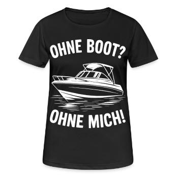 Ohne Boot? Ohne Mich! - Frauen T-Shirt atmungsaktiv - Schwarz - Vorne - AI Model Female 172 light (172cm)