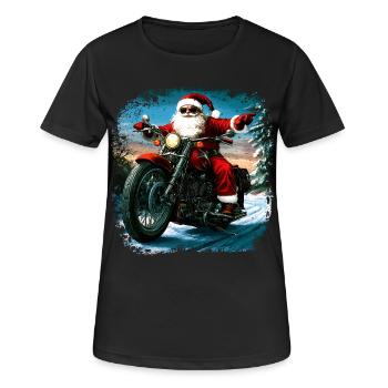 Motorcyclists Christmas - Women's Breathable T-Shirt - black - Front - AI Model Female 172 light (172cm)