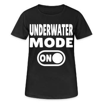 Underwater Mode ON  - Frauen T-Shirt atmungsaktiv - Schwarz - Vorne - AI Model Female 172 light (172cm)