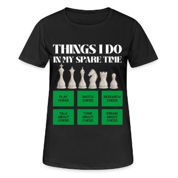 Schachzeit in der Freizeit - Frauen T-Shirt atmungsaktiv - Schwarz - Vorne - AI Model Female 172 light (172cm)
