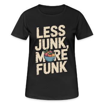 Nutritionist Less Junk More Funk Nutritional Coach - Frauen T-Shirt atmungsaktiv - Schwarz - Vorne - AI Model Female 172 light (172cm)