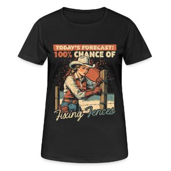 Farmer's Wife Mother Fixing Fences - Women's Breathable T-Shirt - black - Front - AI Model Female 172 light (172cm)