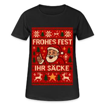 Frohes Fest Ihr Säcke Santa - Frauen T-Shirt atmungsaktiv - Schwarz - Vorne - AI Model Female 172 light (172cm)