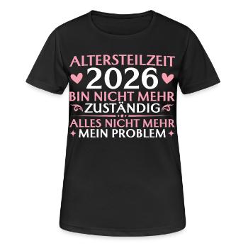 Retraite partielle 2026 Non responsable - retraite anticipée - T-shirt respirant Femme - noir - Devant - AI Model Female 172 light (172cm)