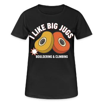 J’aime le bloc et l’escalade avec de gros cruches - T-shirt respirant Femme - noir - Devant - AI Model Female 172 light (172cm)