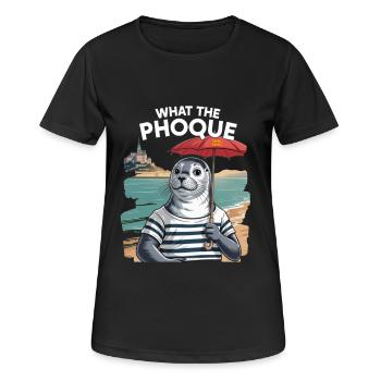 Was der Phoque Normandy Regional Humor Pride - Frauen T-Shirt atmungsaktiv - Schwarz - Vorne - AI Model Female 172 light (172cm)
