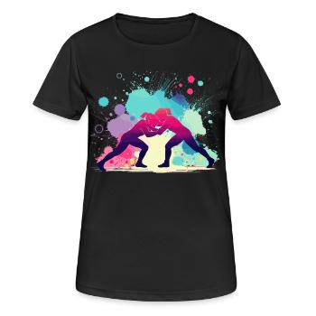 Lutte féminine, lutte féminine, lutte féminine - T-shirt respirant Femme - noir - Devant - AI Model Female 172 light (172cm)