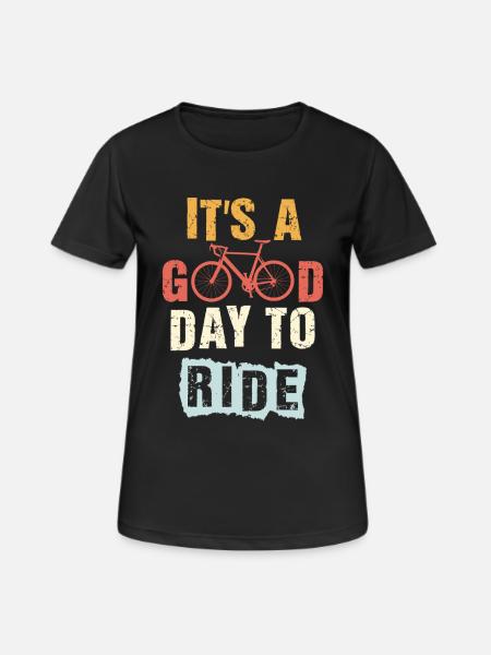 it's a good day to ride gift for cyclist cycling - Women's Breathable T-Shirt - black