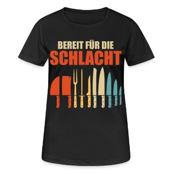 CHEF READY FOR BATTLE Funny - Women's Breathable T-Shirt - black - Front - AI Model Female 172 light (172cm)