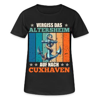Nordsee VERGISS DAS ALTERSHEIM AUF NACH - Frauen T-Shirt atmungsaktiv - Schwarz - Vorne - AI Model Female 172 light (172cm)