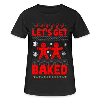 Lebkuchenmann | Lebkuchenmann - Frauen T-Shirt atmungsaktiv - Schwarz - Vorne - AI Model Female 172 light (172cm)