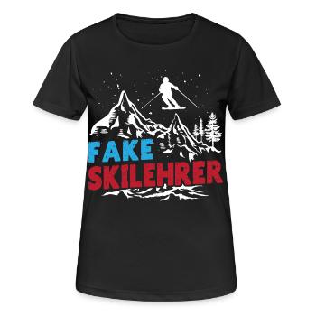 Moniteur de ski FAUX MONITEUR DE SKI Ski drôle - T-shirt respirant Femme - noir - Devant - AI Model Female 172 light (172cm)