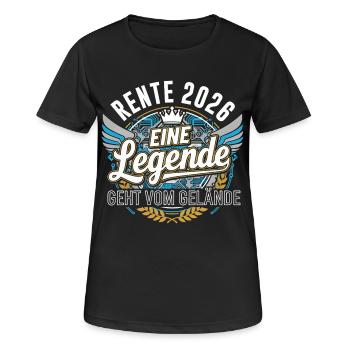 Rente 2026 Rentner Rentnerin Legende Ruhestand - Frauen T-Shirt atmungsaktiv - Schwarz - Vorne - AI Model Female 172 light (172cm)