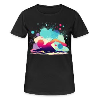 Swimmer, Swimming Woman, Swimming Instructor - Women's Breathable T-Shirt - black - Front - AI Model Female 172 light (172cm)