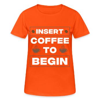 UN CAFÉ POUR COMMENCER - T-shirt respirant Femme - orange néon - Devant - AI Model Female 172 dark (172cm)