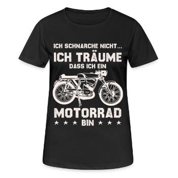 Je rêve que la moto soit vintage imprimée - T-shirt respirant Femme - noir - Devant - AI Model Female 172 light (172cm)