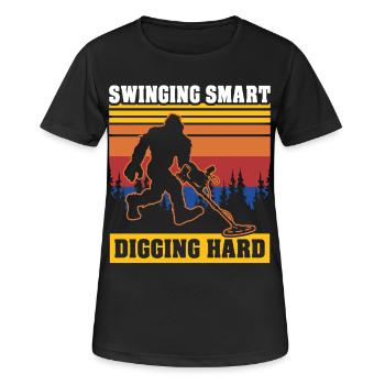 Sasquatches Dirt Fishing Big Foot - Frauen T-Shirt atmungsaktiv - Schwarz - Vorne - AI Model Female 172 light (172cm)