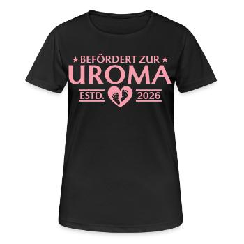 Babyparty Befördert zur Uroma 2026 - Frauen T-Shirt atmungsaktiv - Schwarz - Vorne - AI Model Female 172 light (172cm)