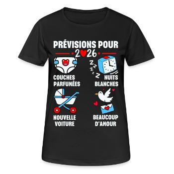 soon Dad 2026 Announcement Humor, Future Dad 2026 - Women's Breathable T-Shirt - black - Front - AI Model Female 172 light (172cm)