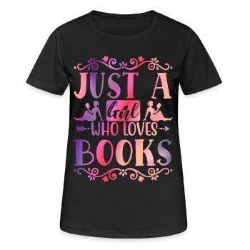 Just a girl who loves books - Women's Breathable T-Shirt - black - Front - AI Model Female 172 light (172cm)