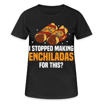 Enchiladas Foodie-Gericht der mexikanischen Küche - Frauen T-Shirt atmungsaktiv - Schwarz - Vorne - AI Model Female 172 light (172cm)