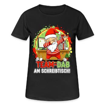 ÉQUIPE À LA TABLE DE BUREAU GNOME BUREAU DE BUREAU DE NOËL - T-shirt respirant Femme - noir - Devant - AI Model Female 172 light (172cm)