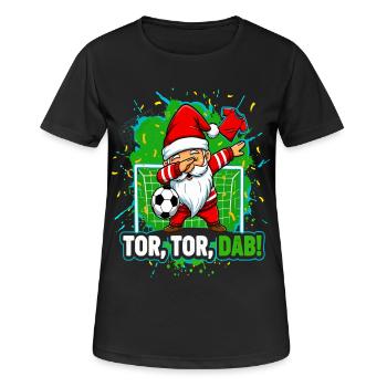 Tor Tor Dab Fußball Santa Wichtel Weihnachten - Frauen T-Shirt atmungsaktiv - Schwarz - Vorne - AI Model Female 172 light (172cm)