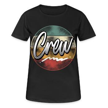 Crew - Frauen T-Shirt atmungsaktiv - Schwarz - Vorne - AI Model Female 172 light (172cm)