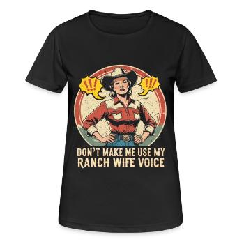 Wife of a farmer Mother - Women's Breathable T-Shirt - black - Front - AI Model Female 172 light (172cm)