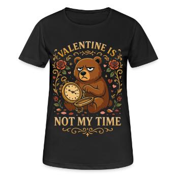 Valentine Is Not My Time - Frauen T-Shirt atmungsaktiv - Schwarz - Vorne - AI Model Female 172 light (172cm)