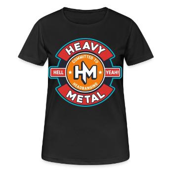 Heavy Metal Retro Emblem - Frauen T-Shirt atmungsaktiv - Schwarz - Vorne - AI Model Female 172 light (172cm)