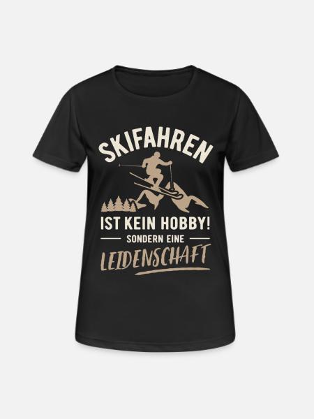 Skiing | Not a hobby but a passion - Women's Breathable T-Shirt - black