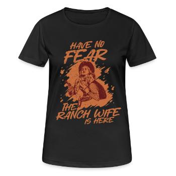 Wife of a farmer Mother - Women's Breathable T-Shirt - black - Front - AI Model Female 172 light (172cm)