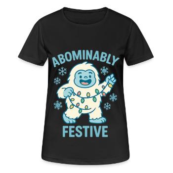 Abominablement festif – Noël Yéti - T-shirt respirant Femme - noir - Devant - AI Model Female 172 light (172cm)
