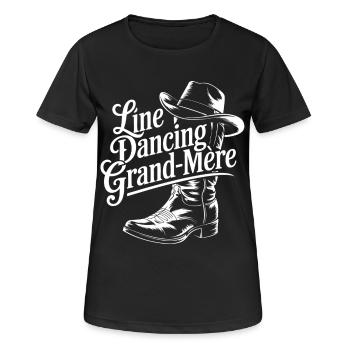 Line Dancing Grand-Mère - T-shirt respirant Femme - noir - Devant - AI Model Female 172 light (172cm)