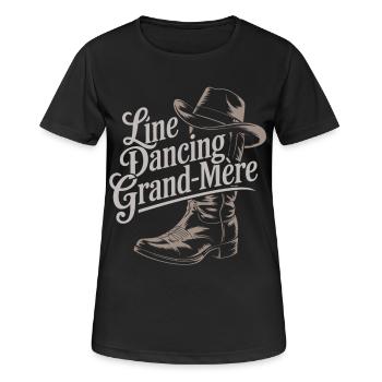 Line Dancing Oma - Frauen T-Shirt atmungsaktiv - Schwarz - Vorne - AI Model Female 172 light (172cm)