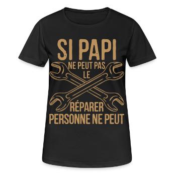 Wenn Opa es nicht reparieren kann, kann es niemand - Frauen T-Shirt atmungsaktiv - Schwarz - Vorne - AI Model Female 172 light (172cm)
