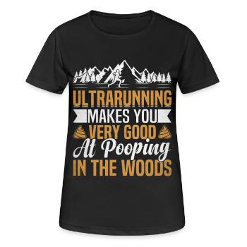 Ultramarathon de 100 miles coureur d’ultramarathon - T-shirt respirant Femme - noir - Devant - AI Model Female 172 light (172cm)