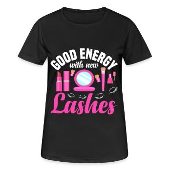 Technicienne de cils fournie par les cils - T-shirt respirant Femme - noir - Devant - AI Model Female 172 light (172cm)