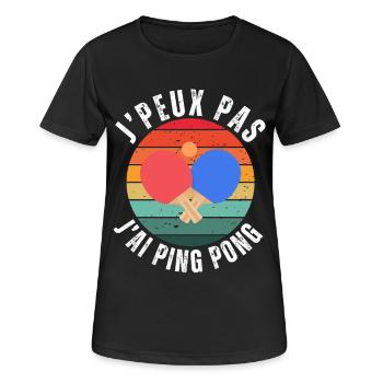 Ich kann nicht Ich Habe Pingpong Humor Geschenk - Frauen T-Shirt atmungsaktiv - Schwarz - Vorne - AI Model Female 172 light (172cm)