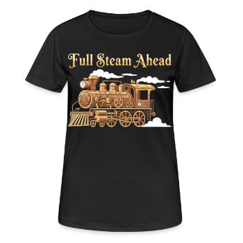 Full Steam Ahead Engine Locomotive - Women's Breathable T-Shirt - black - Front - AI Model Female 172 light (172cm)