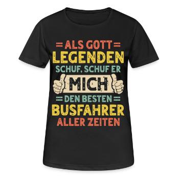 Busfahrer - Frauen T-Shirt atmungsaktiv - Schwarz - Vorne - AI Model Female 172 light (172cm)