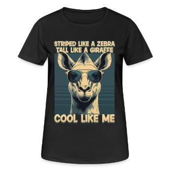 Okapi Animal - T-shirt respirant Femme - noir - Devant - AI Model Female 172 light (172cm)