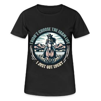 Wife of a farmer Mother - Women's Breathable T-Shirt - black - Front - AI Model Female 172 light (172cm)