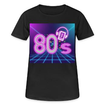 80er Jahre - Frauen T-Shirt atmungsaktiv - Schwarz - Vorne - AI Model Female 172 light (172cm)