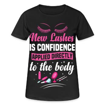 Technicien en cils cosmétologue - T-shirt respirant Femme - noir - Devant - AI Model Female 172 light (172cm)