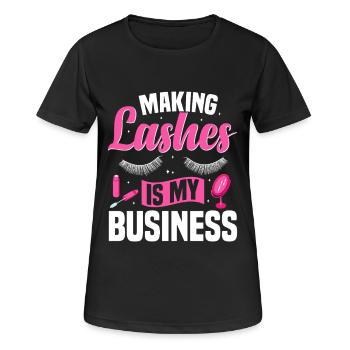 Technicienne des cils incontournable pour l’artiste des cils - T-shirt respirant Femme - noir - Devant - AI Model Female 172 light (172cm)