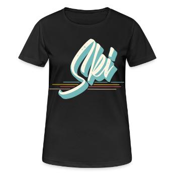 Ski - T-shirt respirant Femme - noir - Devant - AI Model Female 172 light (172cm)